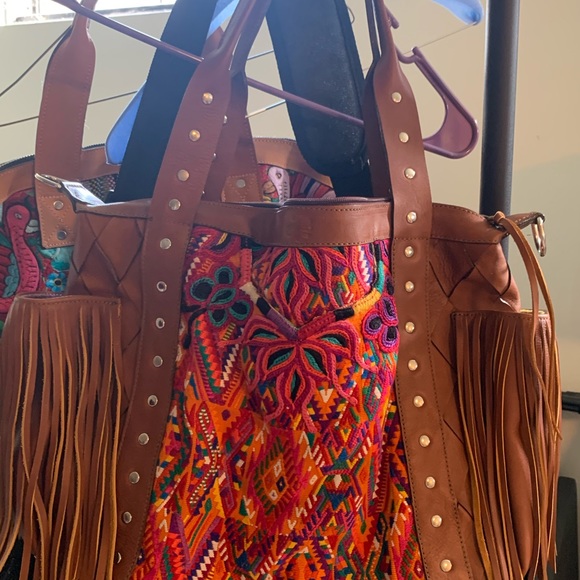 DC Guatemala leather fringe Convertible Day Bag - Picture 4 of 8